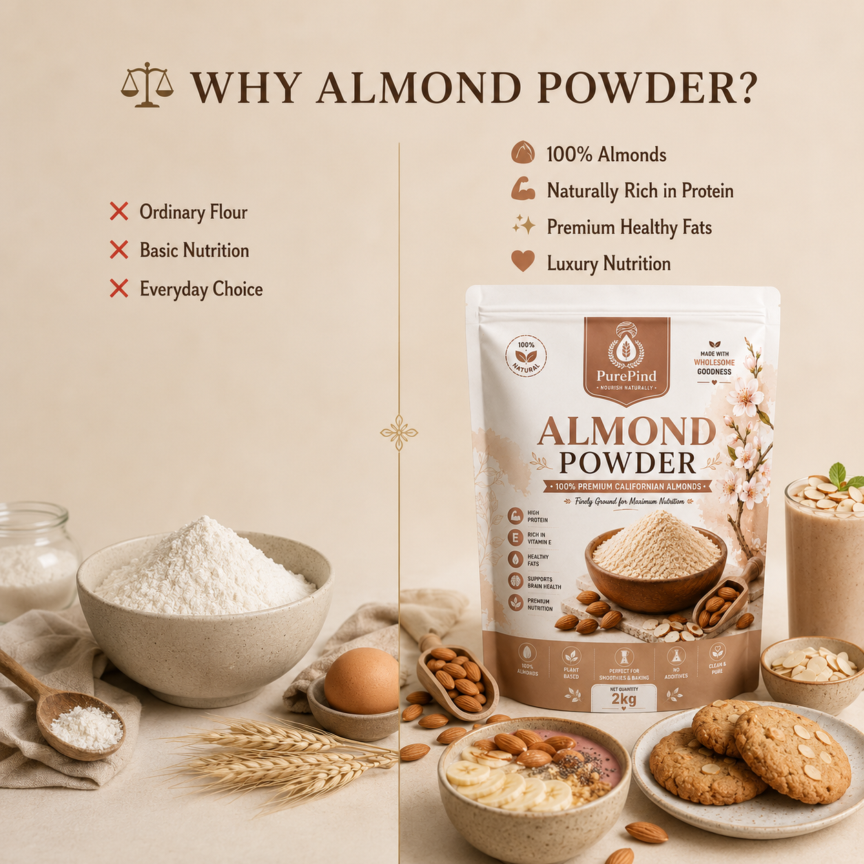 Benefits and uses of PurePind Almond Powder