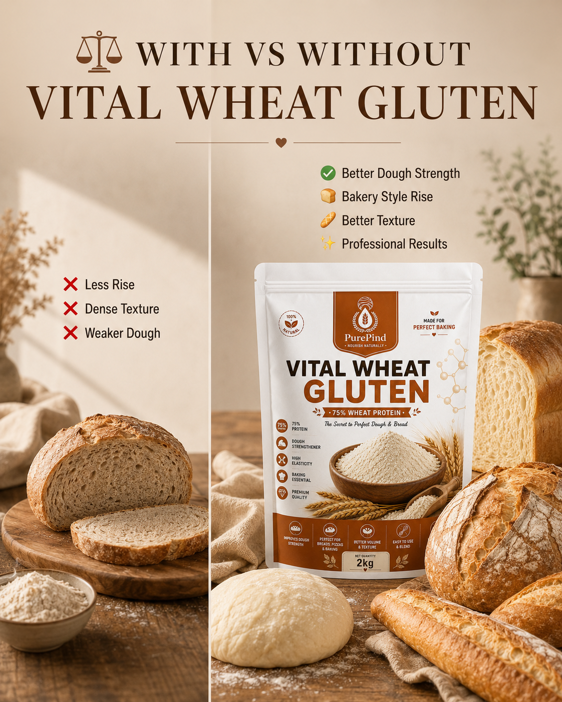 Vital Wheat Gluten for stronger dough and better bread