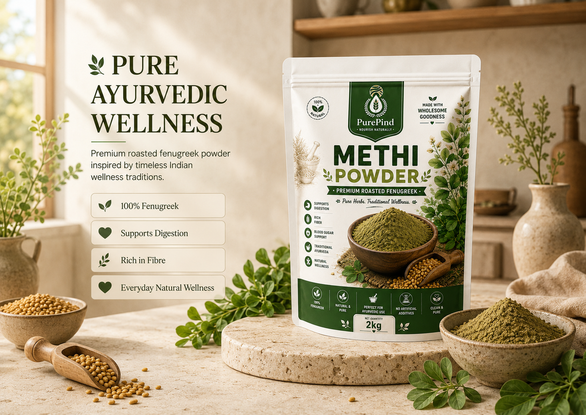 Methi Powder used in a traditional Indian kitchen