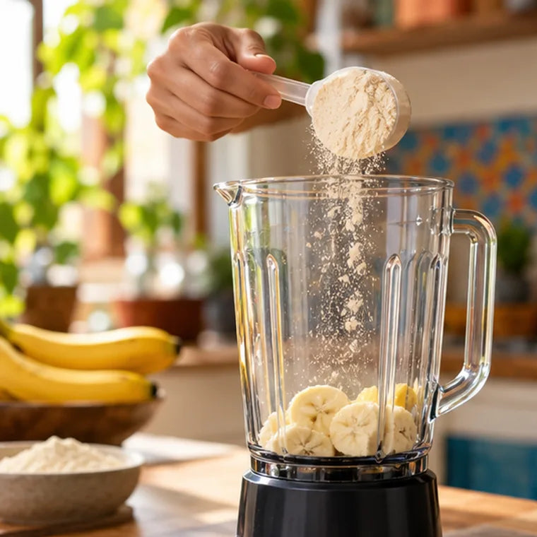 Illustration of preparation step 1 for Pea Protein Isolate - Unflavoured Vegan Plant Protein