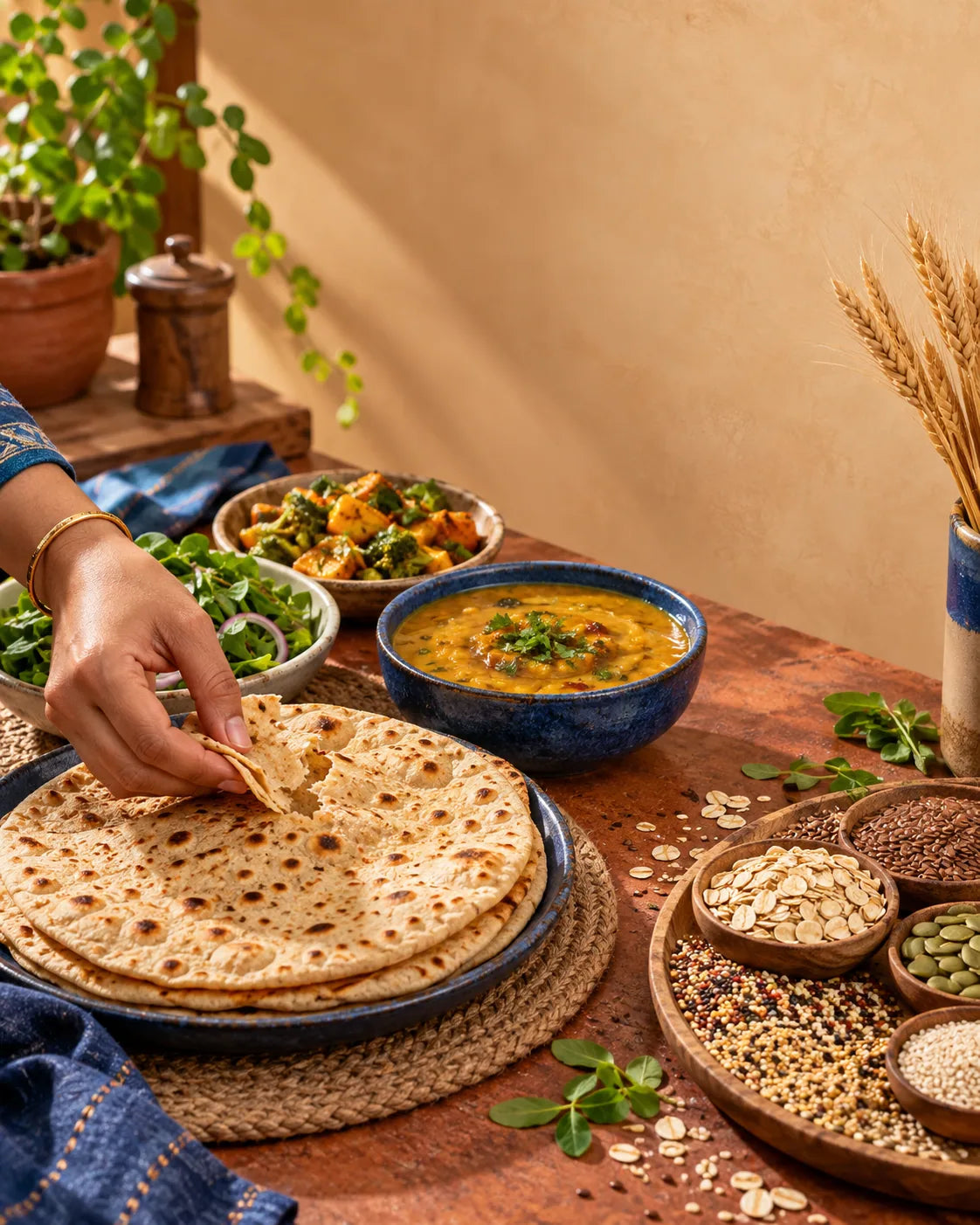 Roti meal illustration