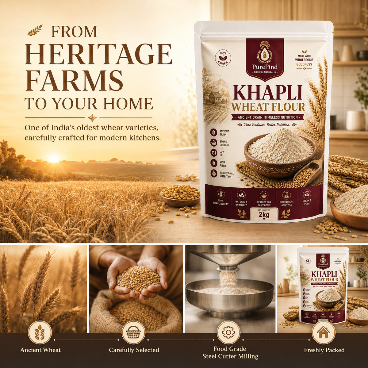 Khapli Wheat Flour for modern Indian kitchens