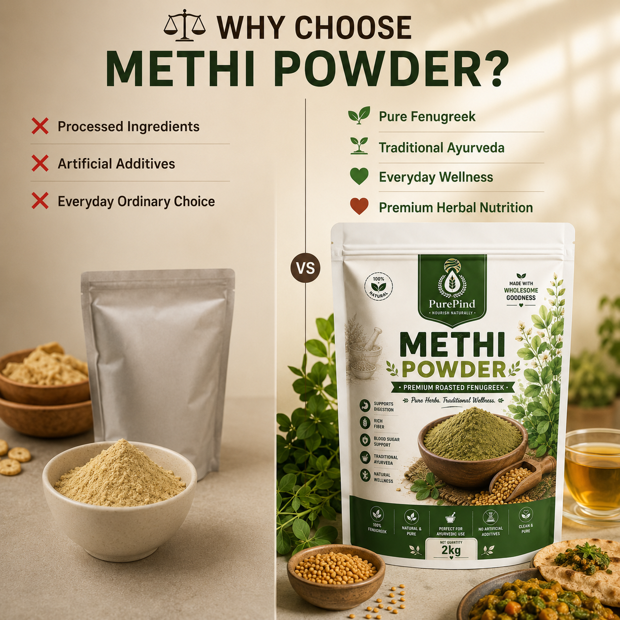 Benefits and uses of PurePind Methi Powder
