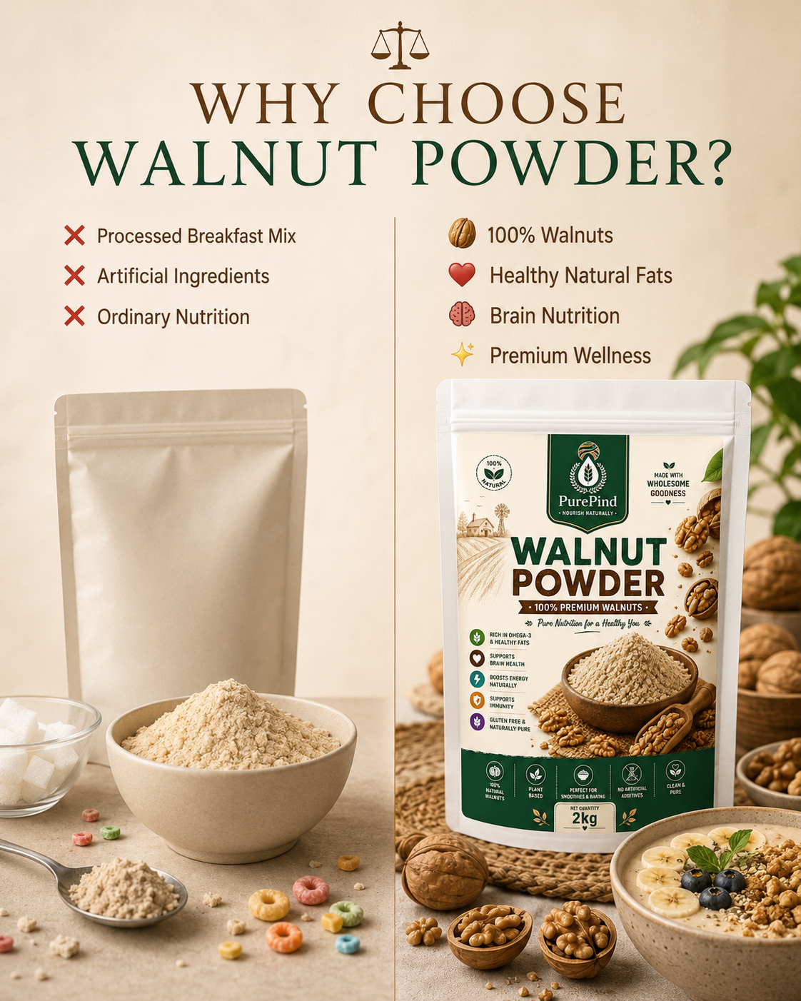 Benefits and uses of PurePind Walnut Powder