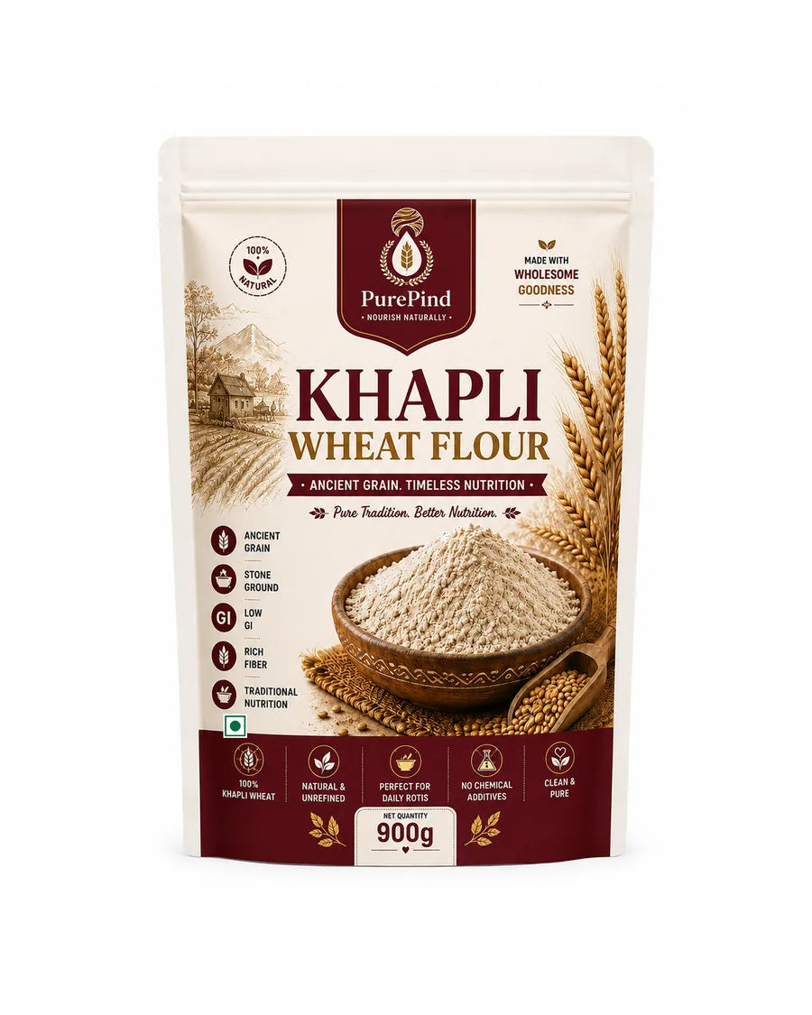 Khapli Emmer Wheat Atta - Ancient Grain Flour 900 g pouch