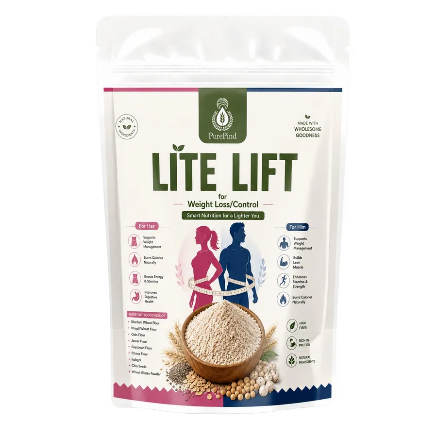 LiteLift High-Fibre Multigrain Atta - Oats, Jowar & Chana 900 g pouch