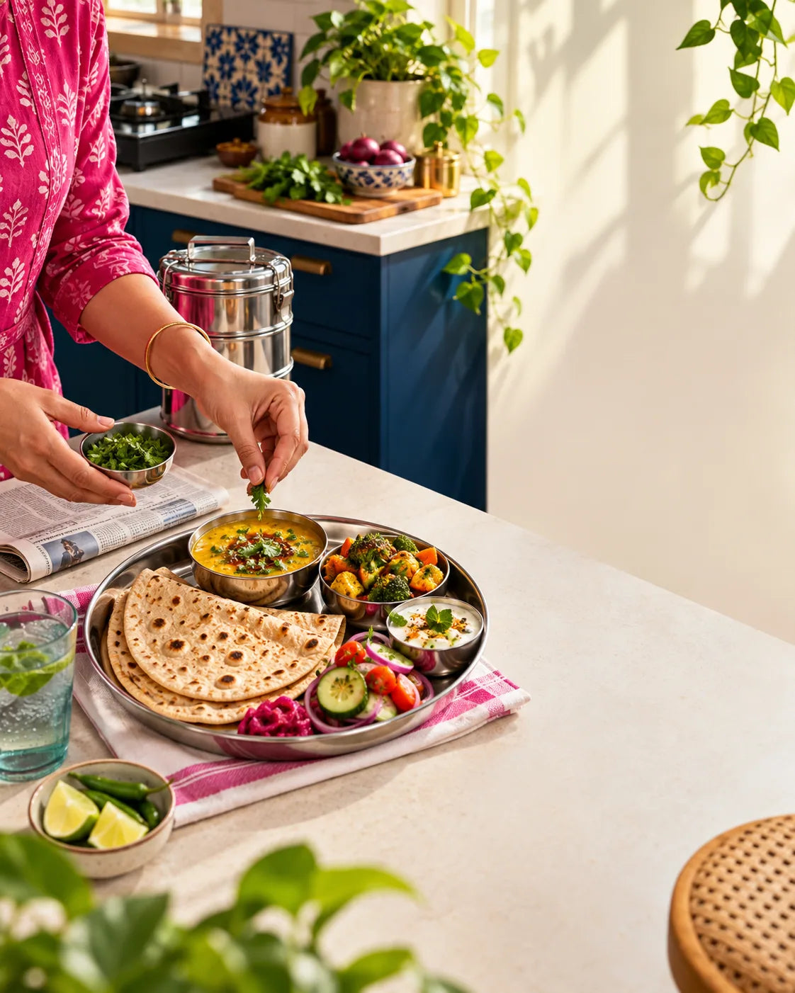 Roti meal illustration