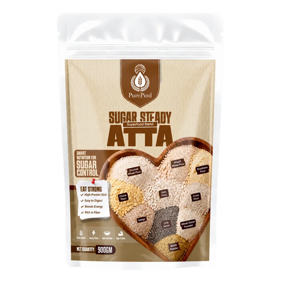 SugarSteady High-Fibre Multigrain Atta - Oats, Jowar & Methi 900 g pouch
