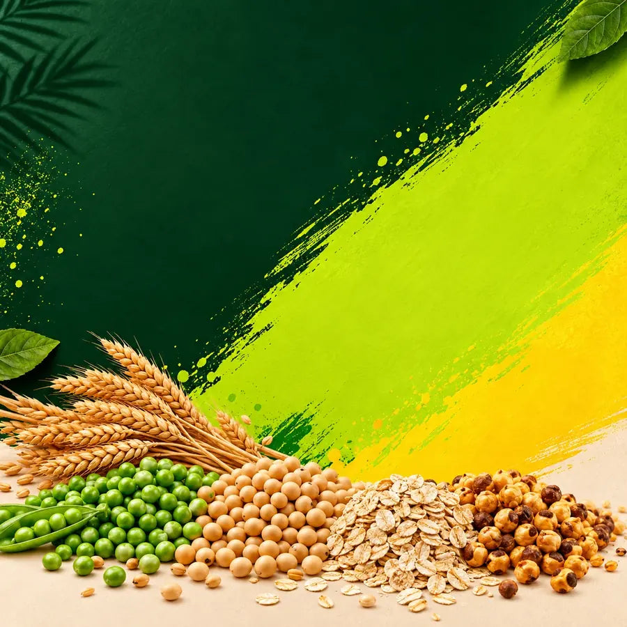 Colorful ProGain Protein Atta ingredient background