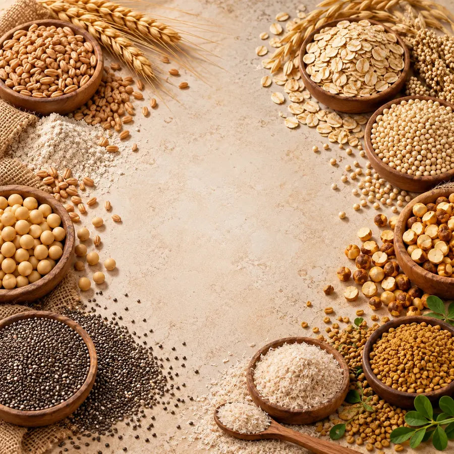 Ingredients used in SugarSteady High-Fibre Multigrain Atta